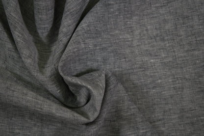 Anthrazit-melierter Leinenstoff – Detailaufnahme der Stoffstruktur