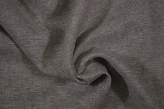 100% Leinen Stoff in Grau – natürliche Struktur in Nahaufnahme