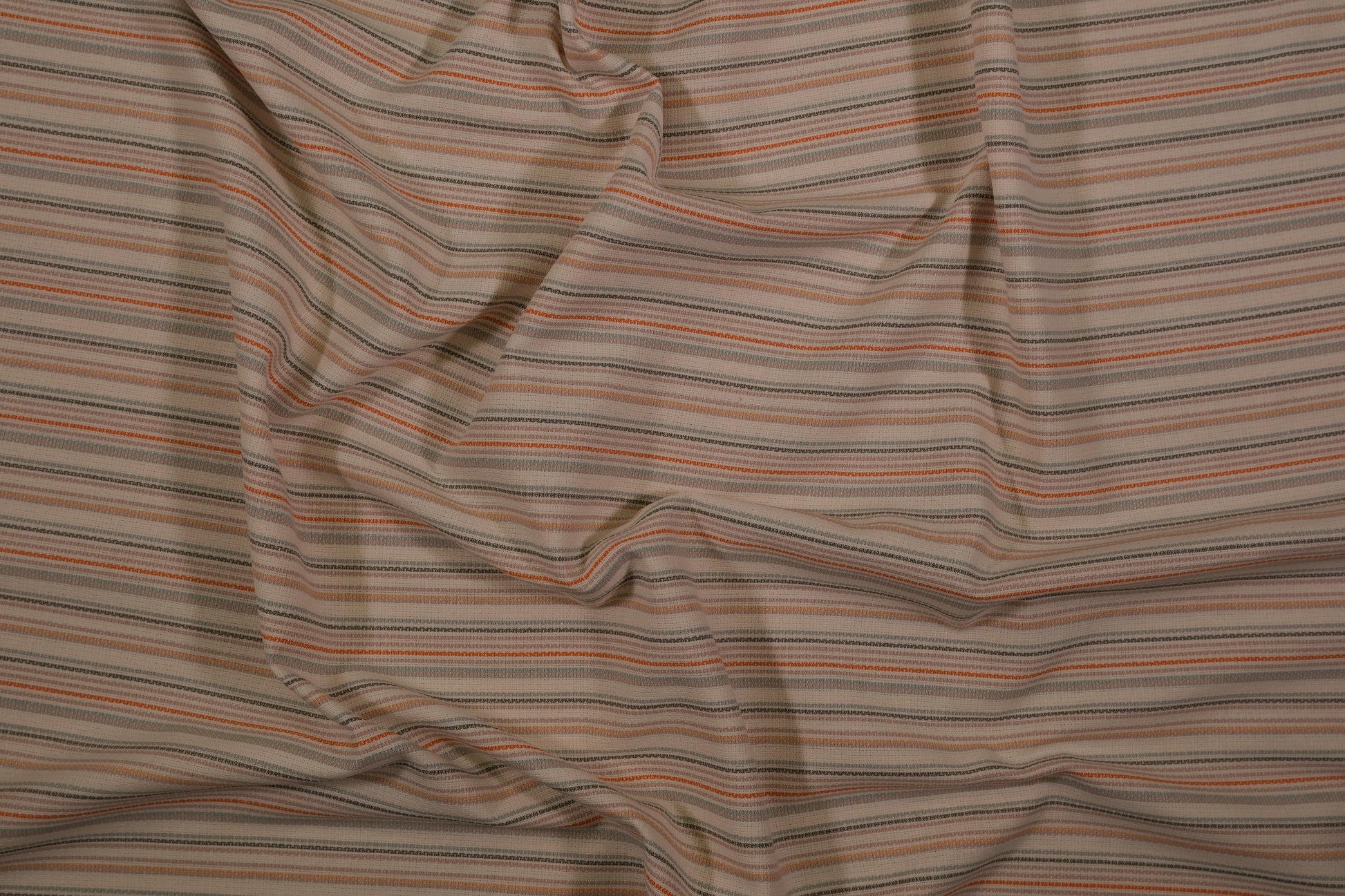 Baumwollstoff Geschirrtuch-Streifen – Beige Grau Orange