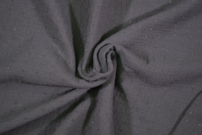 Musselin Double Gauze in Anthrazit mit feiner Punktstruktur