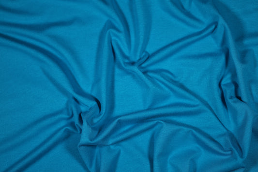 Elastischer Jersey in Türkisblau – ideal für Kleidung