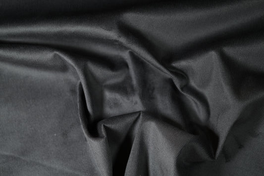 Feincord Stoff in Anthrazit mit weicher Rippenstruktur – ideal für Jacken und Hosen