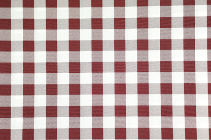 Detailansicht von Polyester Krierte – Bordeaux Karo – edle Optik in Bordeaux