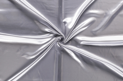 Satin Stoff silber glänzend glatt Uni Stoffeya