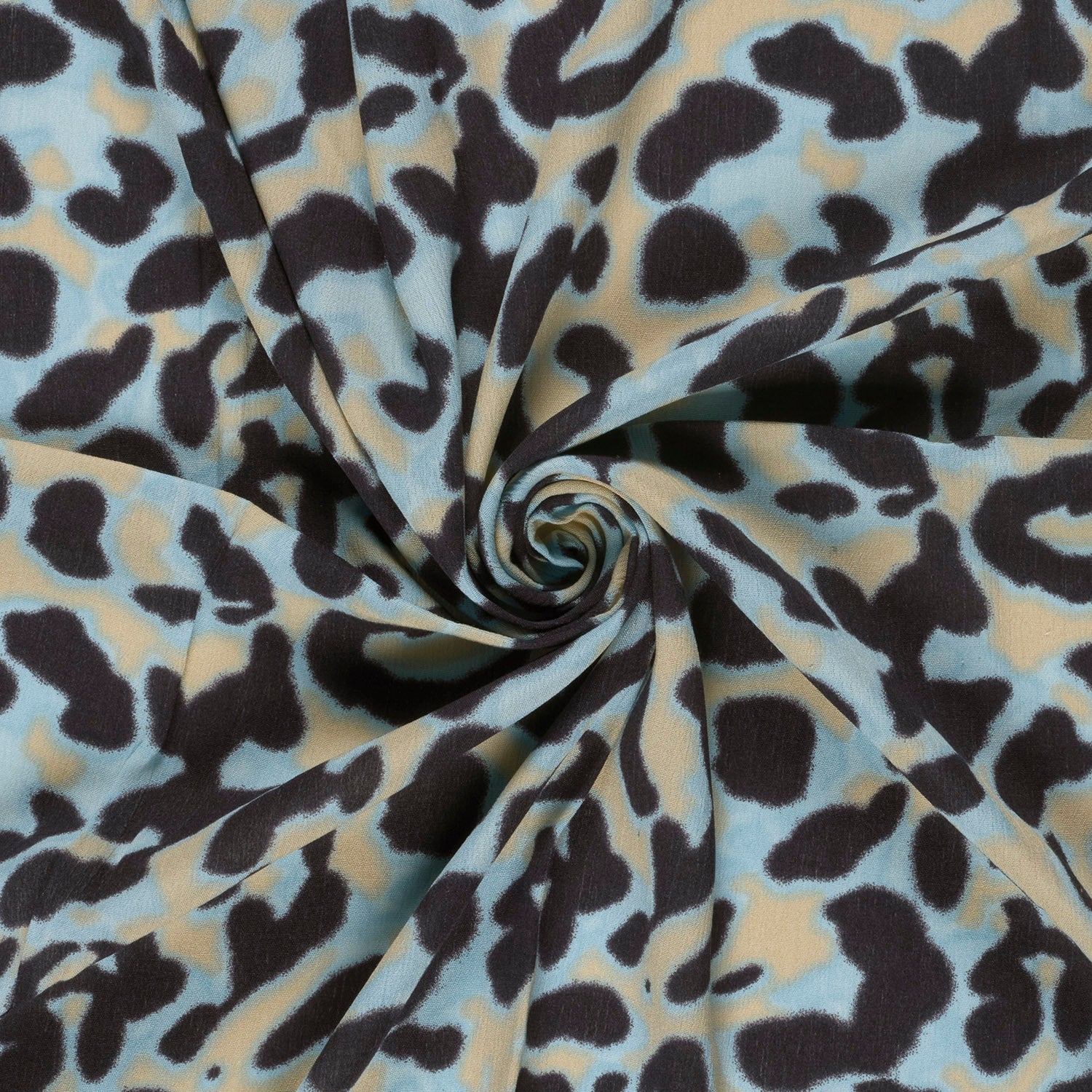 Viskose Satin Abstrakt Marine – Fall
