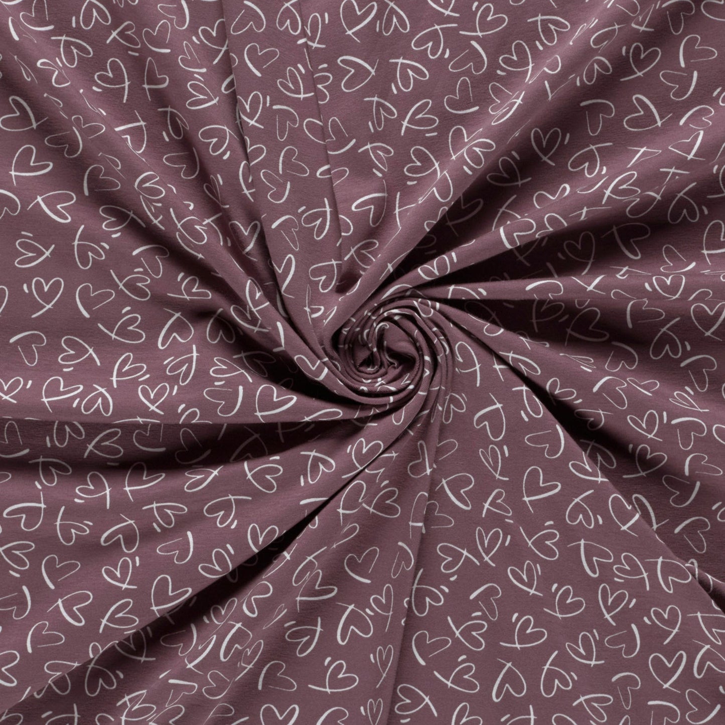 Baumwolljersey Herzen Lila – Fall