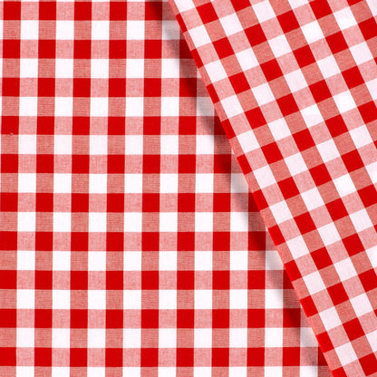 Baumwoll-Popeline Karo Rot – Struktur