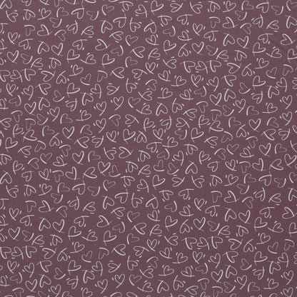 Baumwolljersey Herzen Lila – Detail
