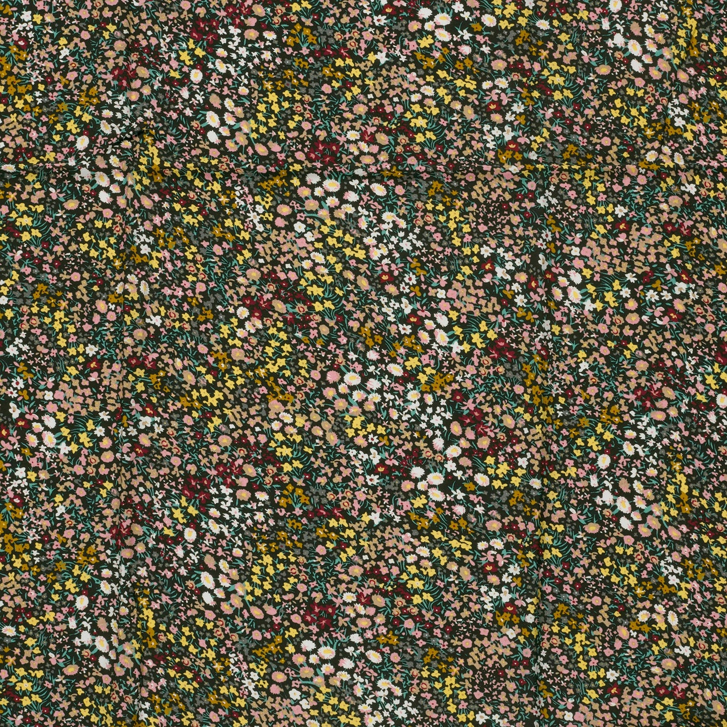 Viskose Popeline Blumen Schwarz – Detail