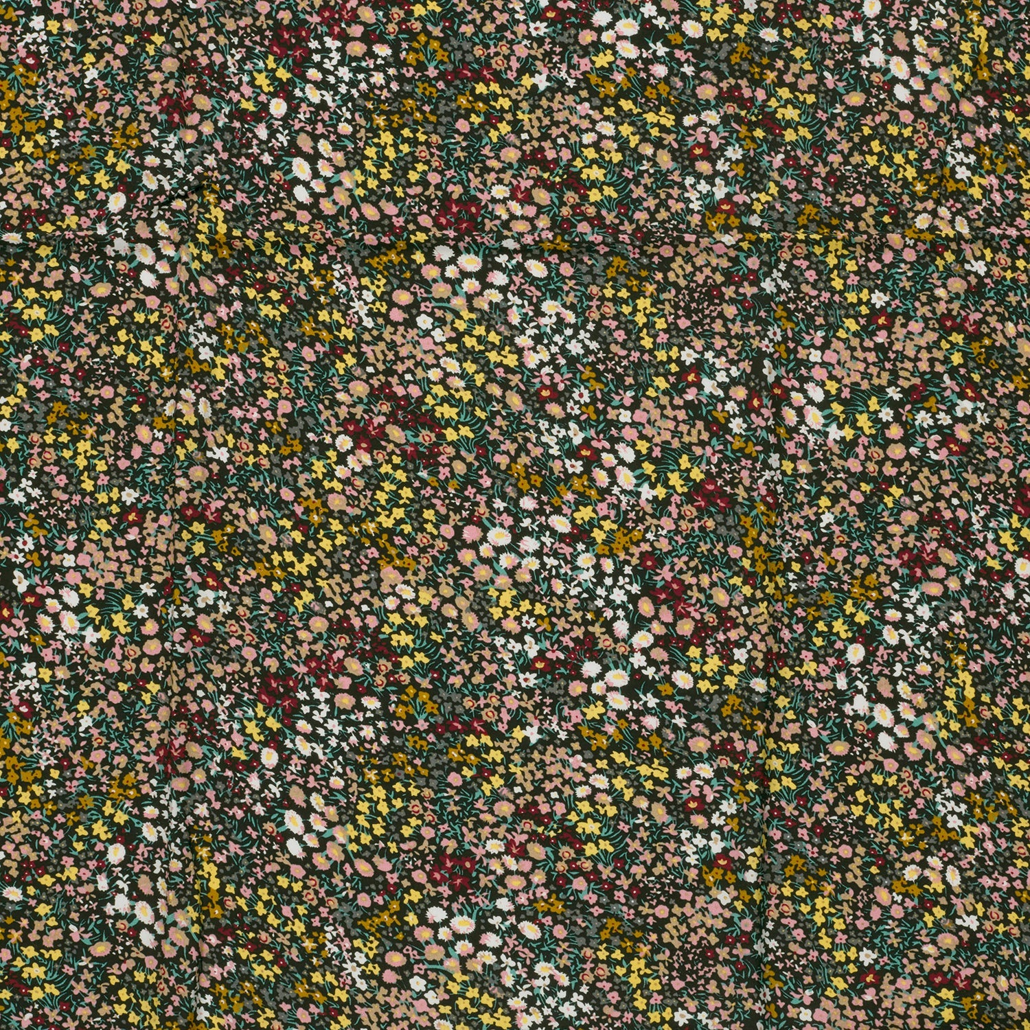 Viskose Popeline Blumen Schwarz – Detail