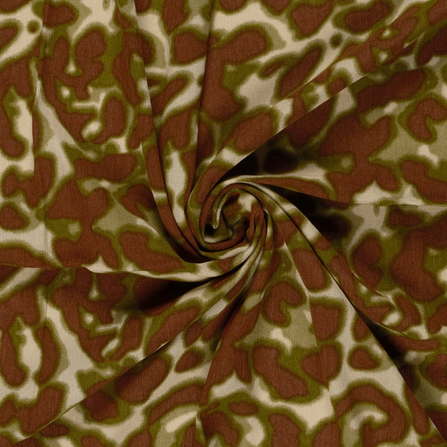 Viskose Satin Abstrakt Khaki-Grün – Fall