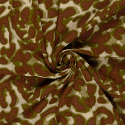 Viskose Satin Abstrakt Khaki-Grün – Fall