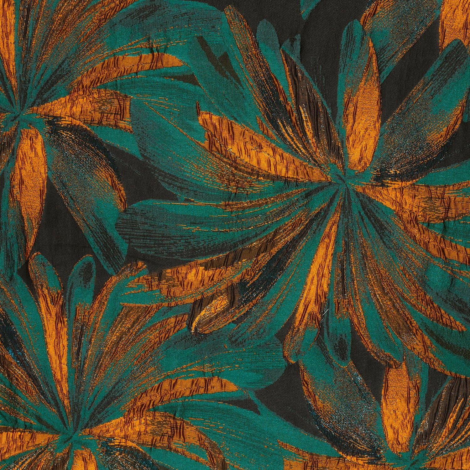 Jacquard Blumen Petrol – Detail