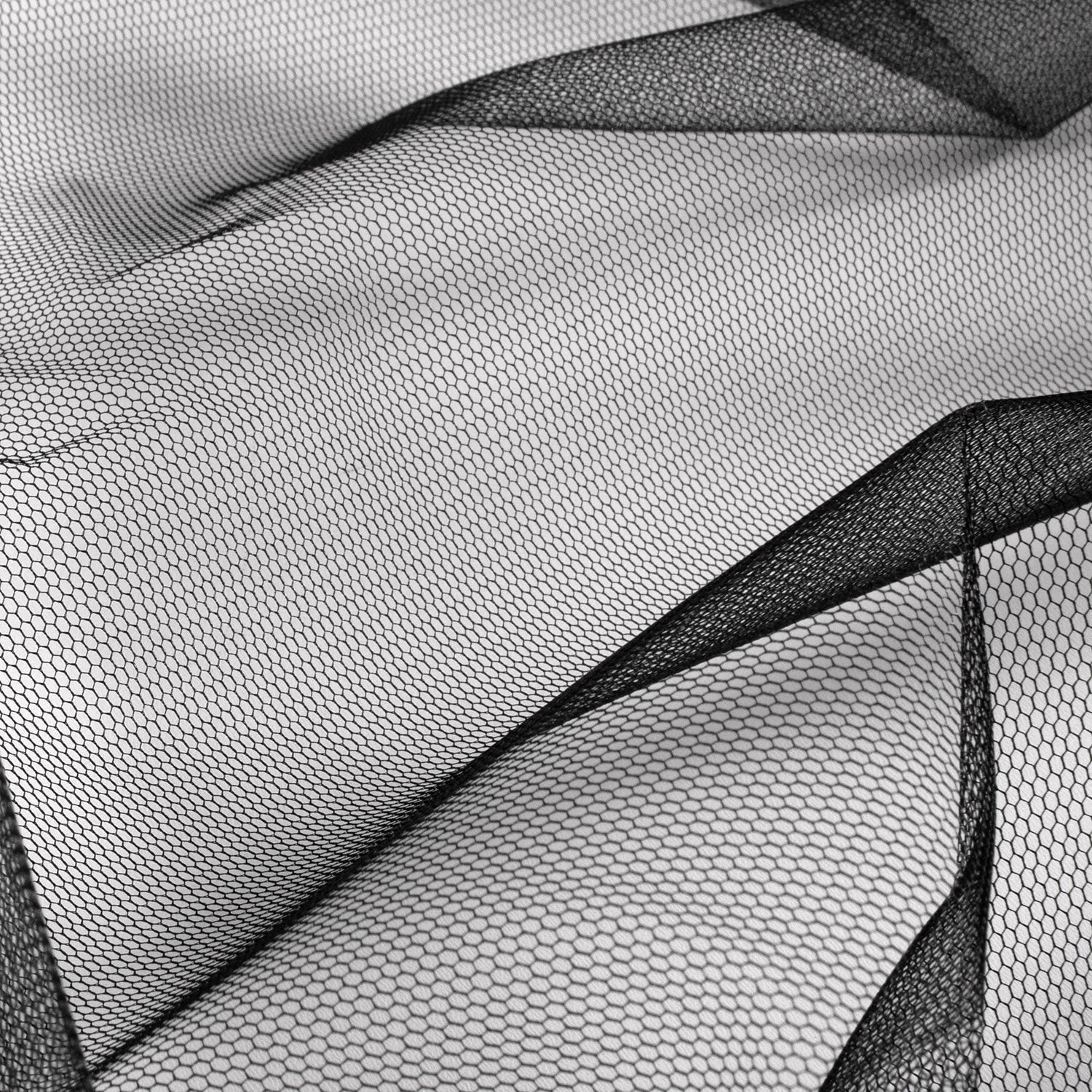 Grober Tüll Schwarz – Stoffansicht