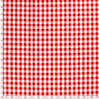 Baumwoll-Popeline Karo Rot – Rolle