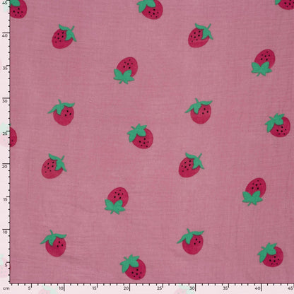 Musselin Erdbeeren Rosa – Rolle