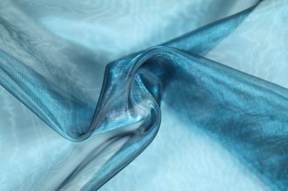 Petrolfarbener Organza Stoff transparent glänzend 140cm breit
