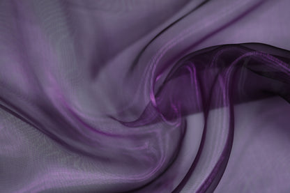 Organza Stoff violett halbtransparent schimmernd 140cm Breite